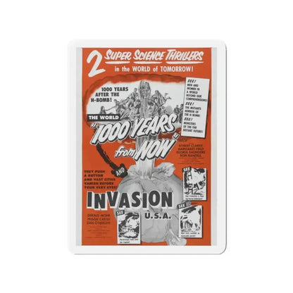 1000 YEARS FROM NOW + INVASION USA 1952 Movie Poster - Refrigerator Magnet - The Sticker Space