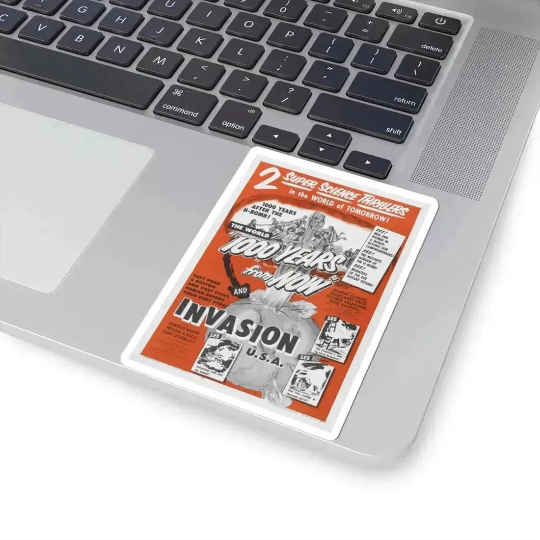 1000 YEARS FROM NOW + INVASION USA 1952 Movie Poster - STICKER Vinyl Kiss-Cut Decal - The Sticker Space