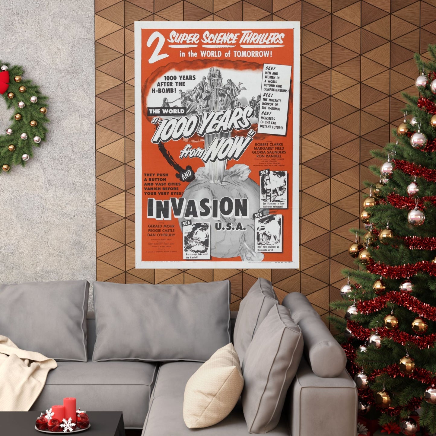 1000 YEARS FROM NOW + INVASION USA 1952 - Paper Movie Poster-The Sticker Space