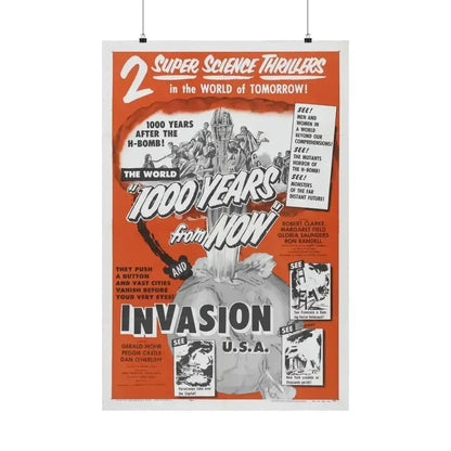 1000 YEARS FROM NOW + INVASION USA 1952 - Paper Movie Poster 24″ x 36″ Matte - The Sticker Space
