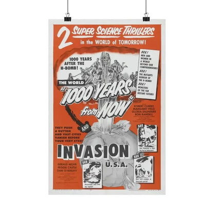 1000 YEARS FROM NOW + INVASION USA 1952 - Paper Movie Poster - The Sticker Space