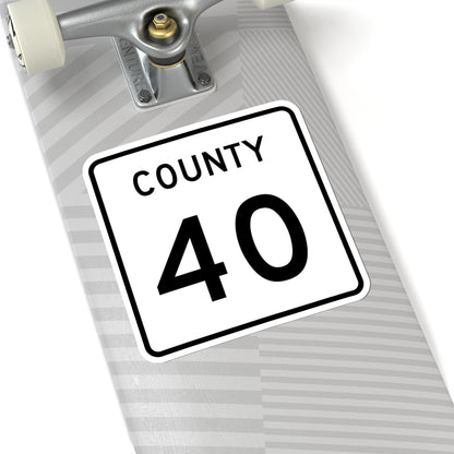County 40 square (Minnesota) (Road Sign) STICKER Vinyl Kiss-Cut Decal