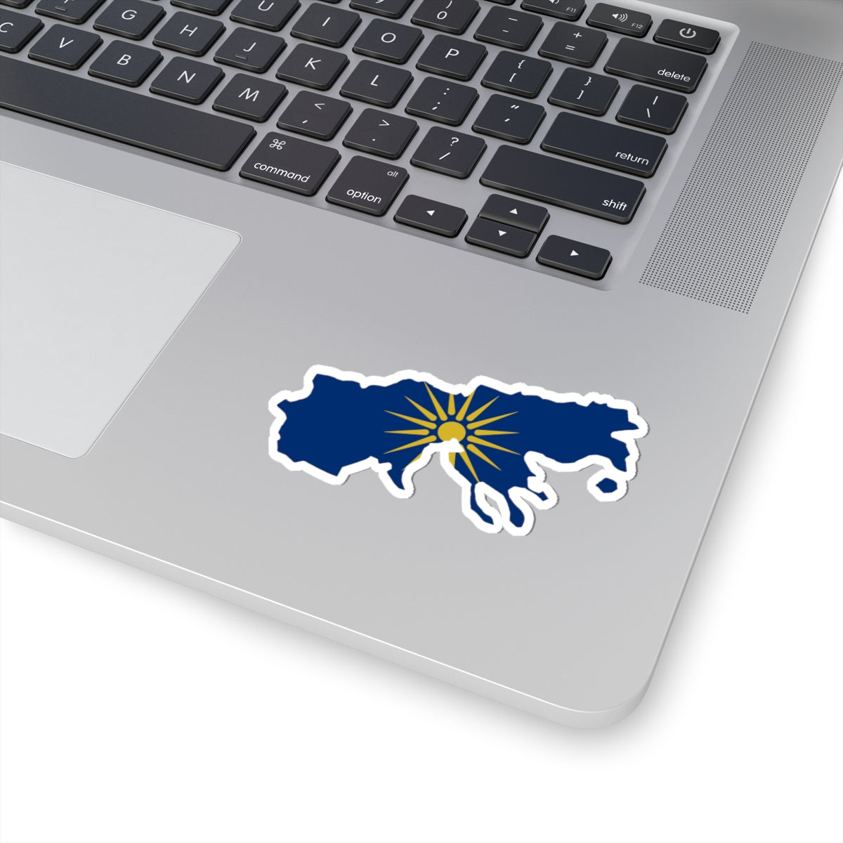 Flag-map of Greek Macedonia (Greece) STICKER Vinyl Kiss-Cut Decal