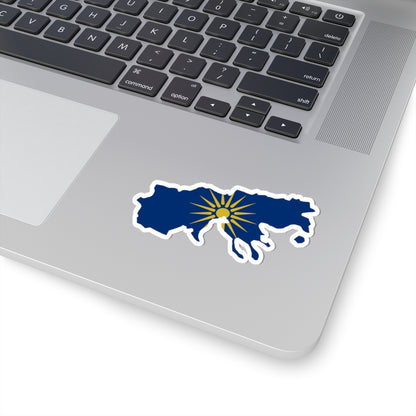 Flag-map of Greek Macedonia (Greece) STICKER Vinyl Kiss-Cut Decal