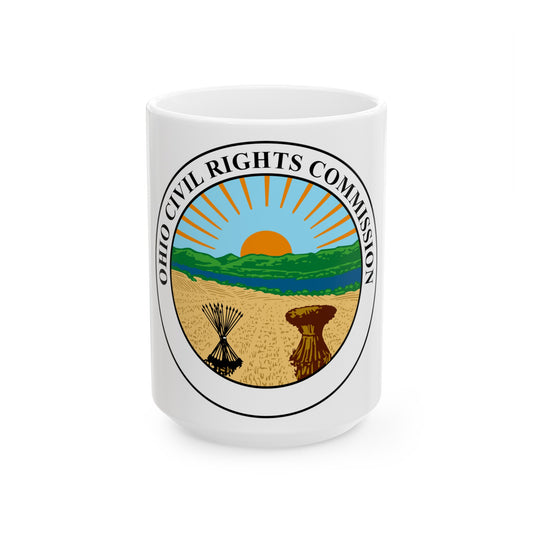 Seal of the Ohio Civil Rights Commission - White Coffee Mug-15oz-The Sticker Space