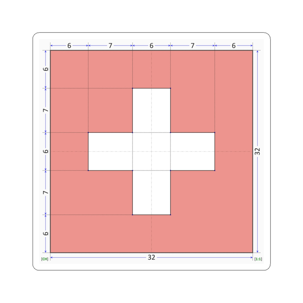 Flag of Switzerland construction sheet (Switzerland) STICKER Vinyl Kiss-Cut Decal