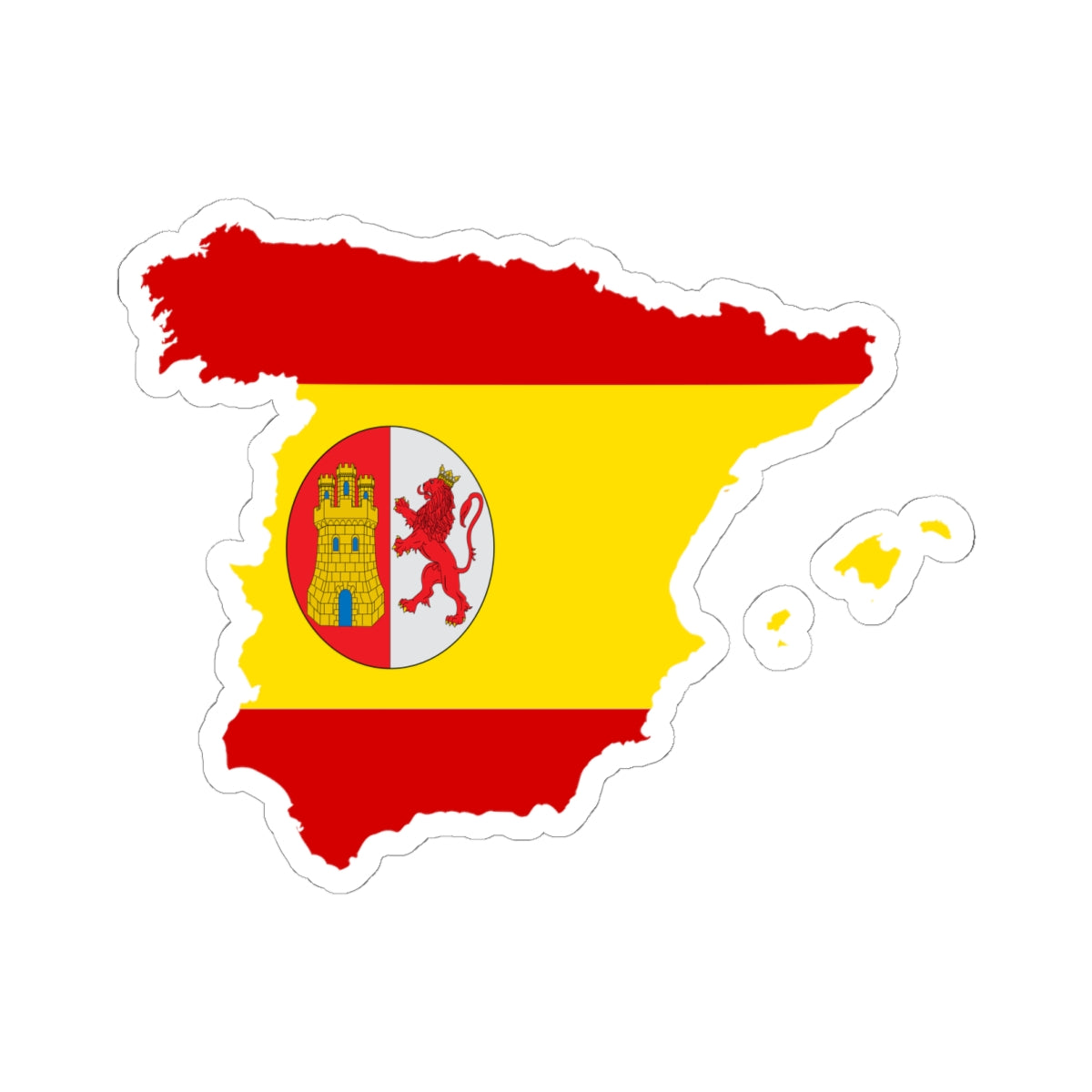 Flag-map of First Spanish Republic (Spain) STICKER Vinyl Kiss-Cut Decal