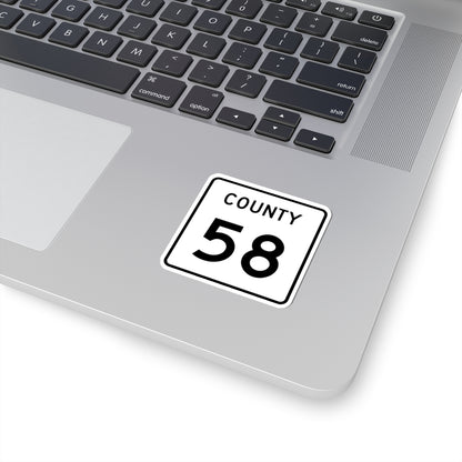 County 58 square (Minnesota) (Road Sign) STICKER Vinyl Kiss-Cut Decal