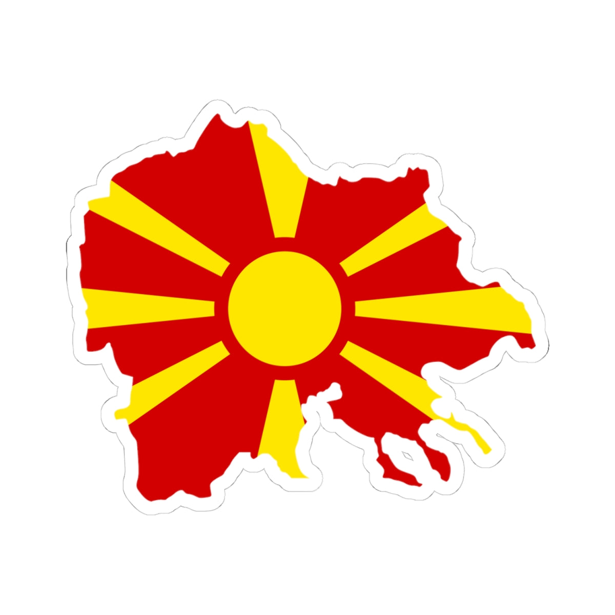 Flag-map of Greater Macedonia (North Macedonia) STICKER Vinyl Kiss-Cut Decal