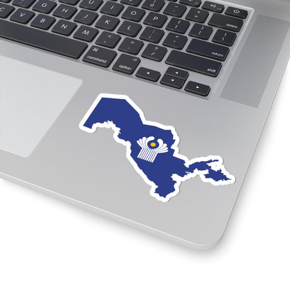 Flag-map of Uzbekistan CIS (Uzbekistan) STICKER Vinyl Kiss-Cut Decal
