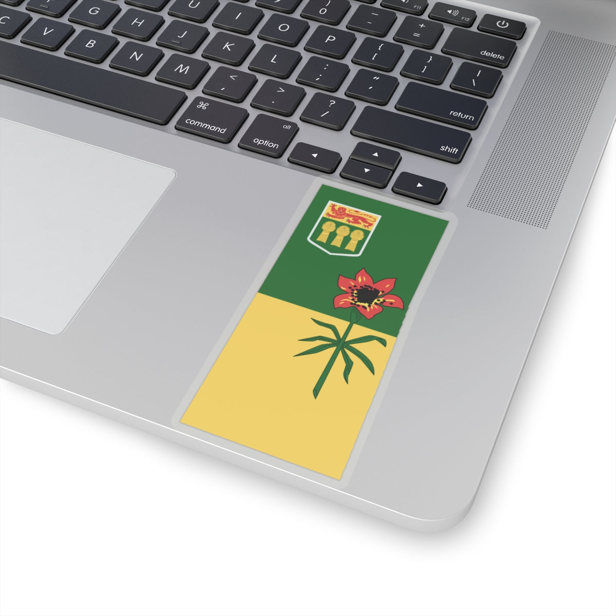 Flag-map of Saskatchewan (Canada) STICKER Vinyl Kiss-Cut Decal