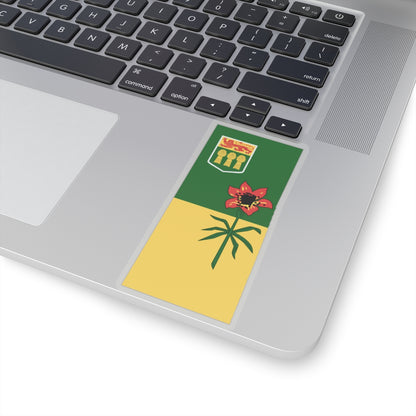 Flag-map of Saskatchewan (Canada) STICKER Vinyl Kiss-Cut Decal