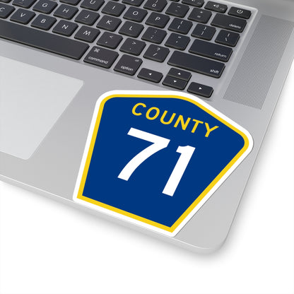 County 71 MN (Minnesota) (Road Sign) STICKER Vinyl Kiss-Cut Decal