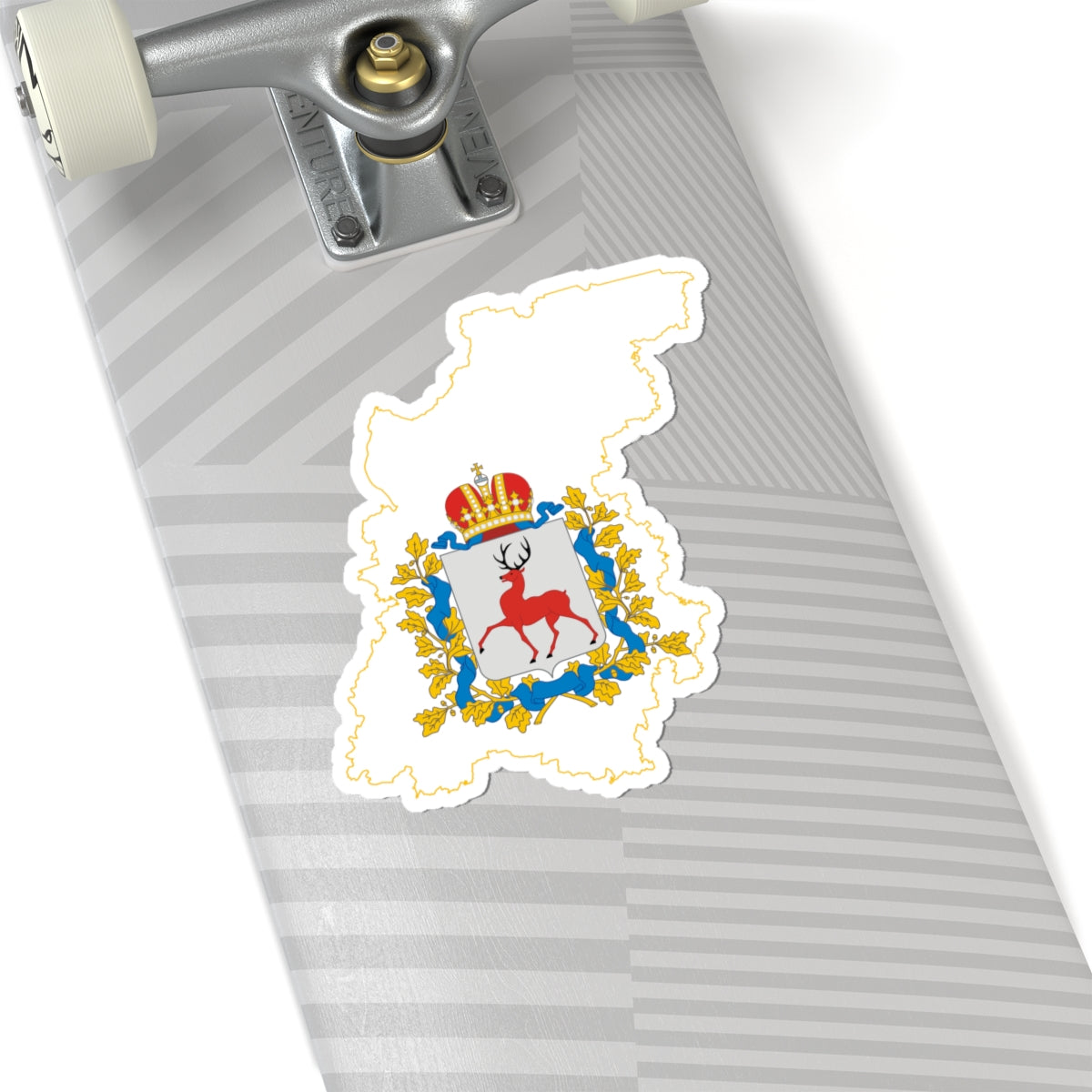 Flag-map of Nizhny Novgorod Oblast (Russia) STICKER Vinyl Kiss-Cut Decal