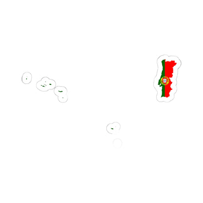 Flag-map of Portugal  Azores  Madeira (Portugal) STICKER Vinyl Kiss-Cut Decal