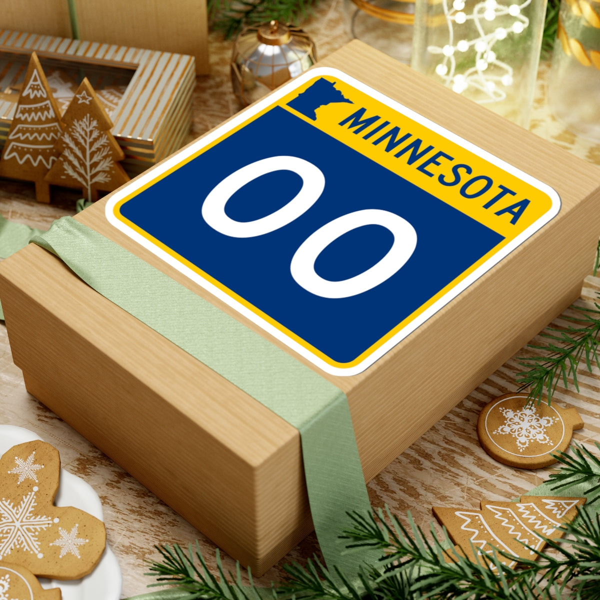 MN-00 template (Minnesota) (Road Sign) STICKER Vinyl Kiss-Cut Decal