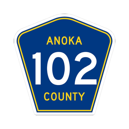 Anoka County 102 (Minnesota) (Road Sign) STICKER Vinyl Kiss-Cut Decal
