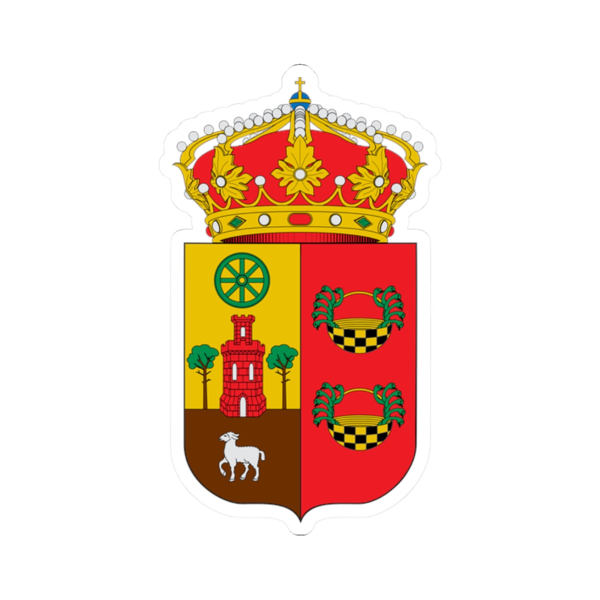 Escudo de Palacios de la Sierra (Spain) (Coat of Arms) STICKER Vinyl Kiss-Cut Decal