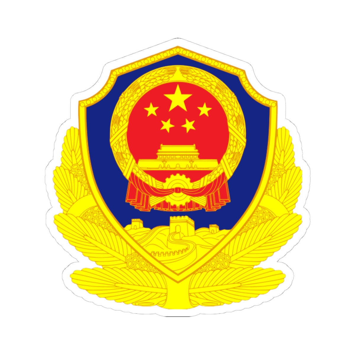 Police Badge of China (China) (Coat of Arms) STICKER Vinyl Kiss-Cut Decal