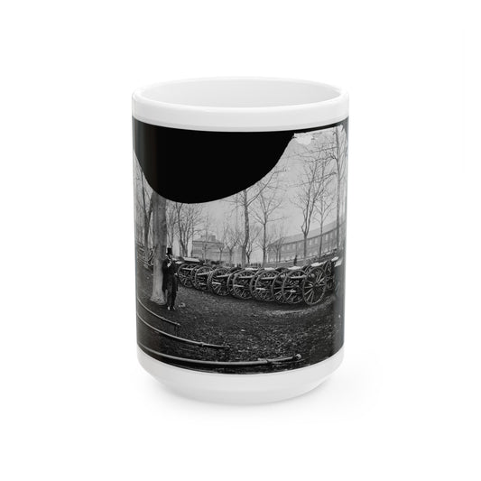 Washington, D.C. Park Of Wiard Guns At The Arsenal; Another View.  H.L. Stuart Against Tree (U.S. Civil War) White Coffee Mug