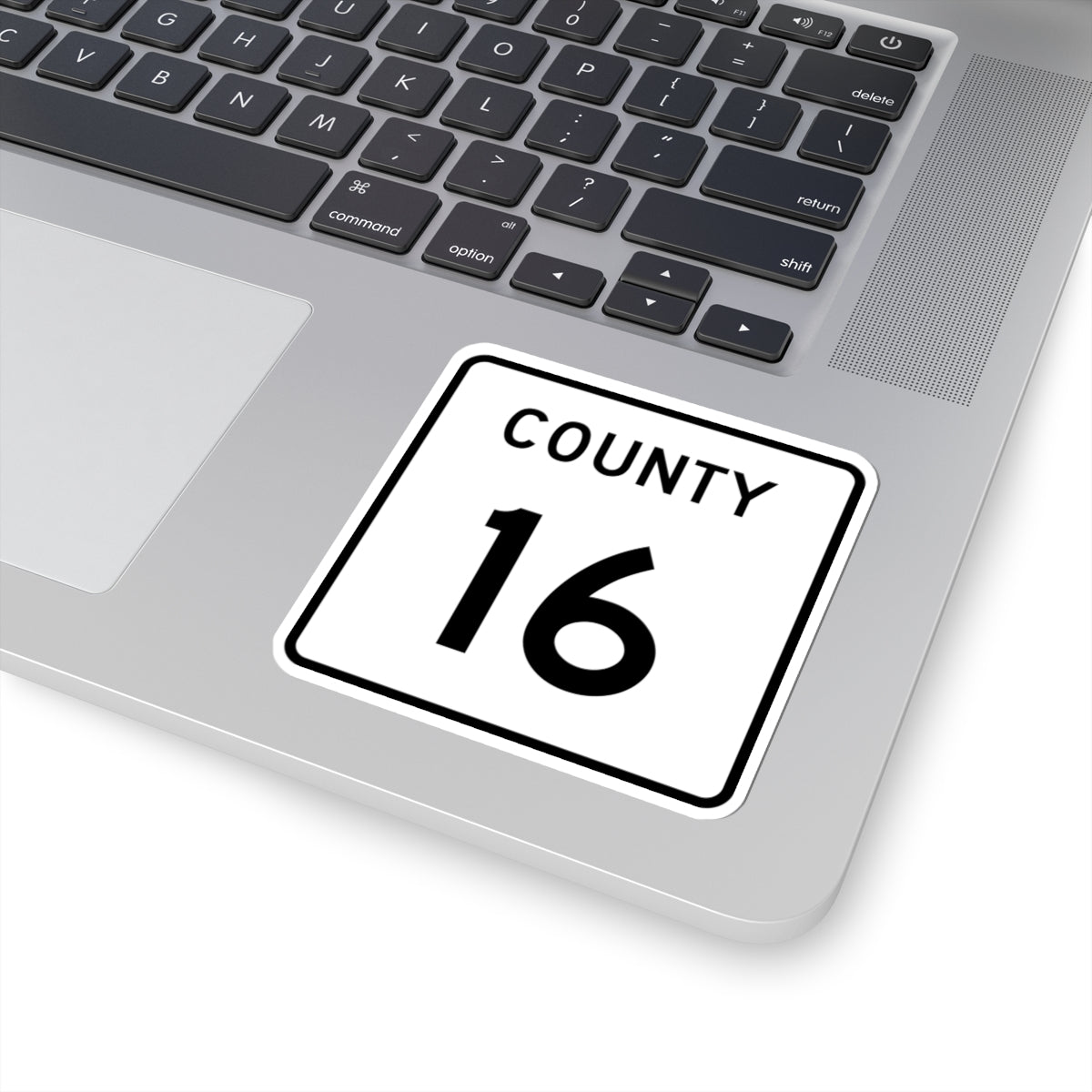 County 16 square (Minnesota) (Road Sign) STICKER Vinyl Kiss-Cut Decal