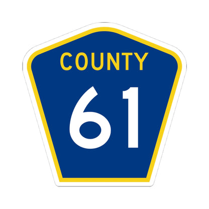 County 61 MN (Minnesota) (Road Sign) STICKER Vinyl Kiss-Cut Decal