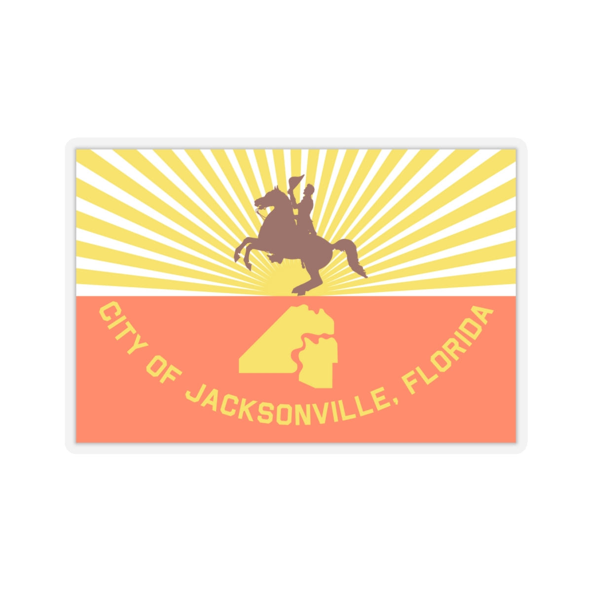 Flag of Jacksonville, Florida - STICKER Vinyl Kiss-Cut Decal