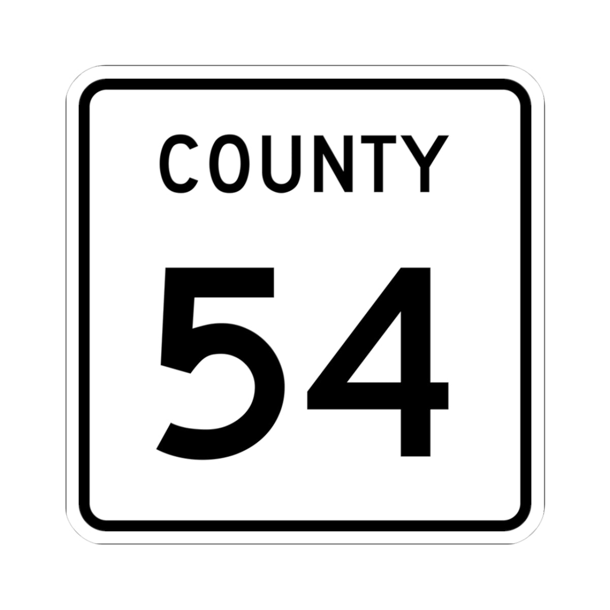 County 54 square (Minnesota) (Road Sign) STICKER Vinyl Kiss-Cut Decal