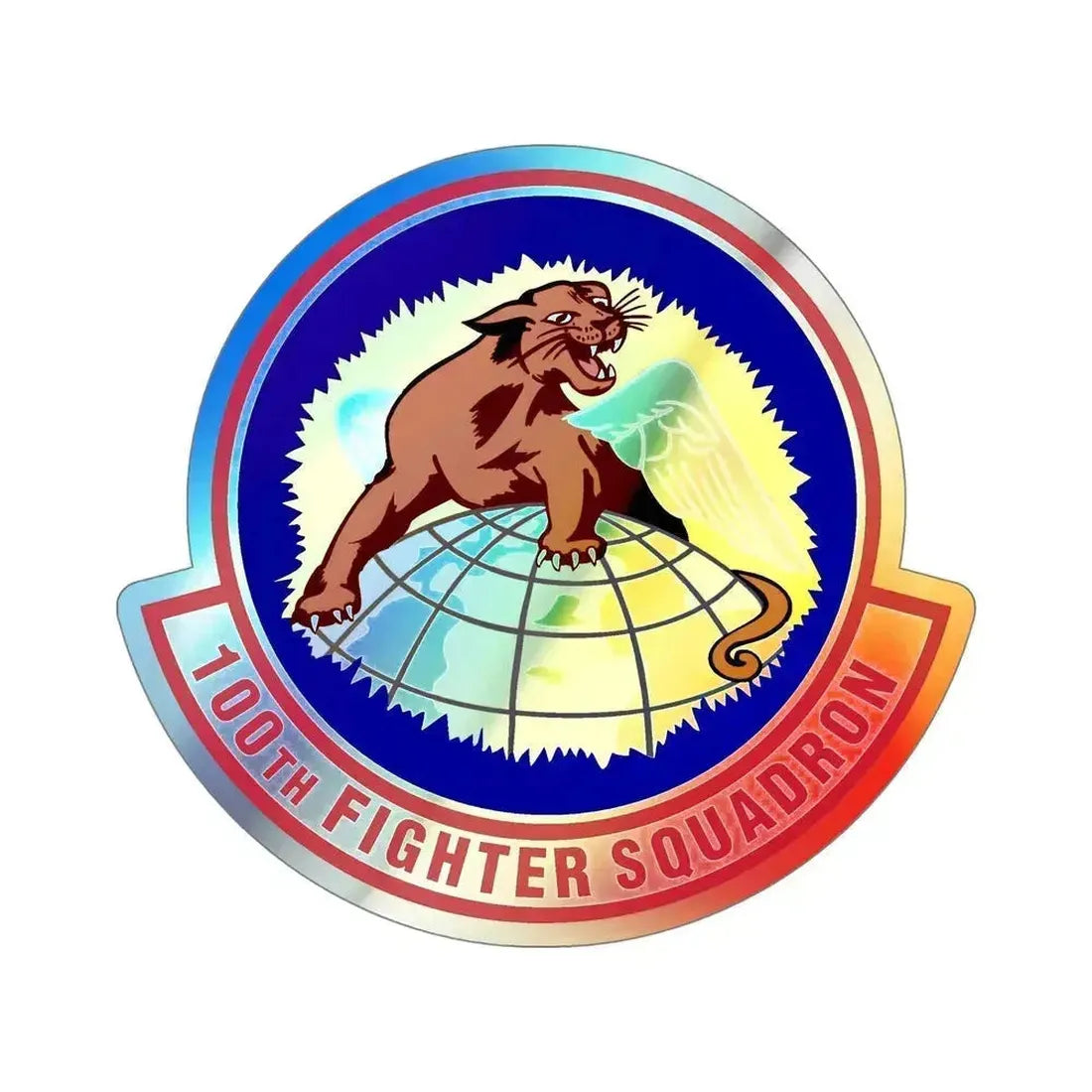 100th Fighter Squadron (U.S. Air Force) Holographic STICKER Die-Cut Vinyl Decal 6 Inch Holographic - The Sticker Space