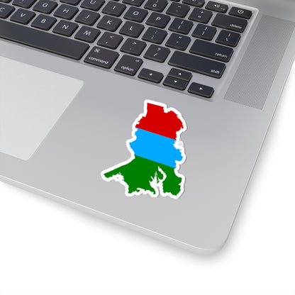 Flag map of the republic of Karelia (Russia) STICKER Vinyl Kiss-Cut Decal