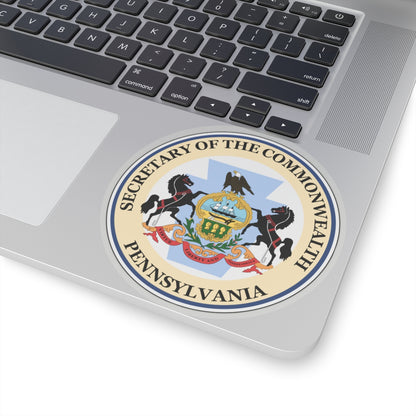 Seal of the Secretary of the Commonwealth of Pennsylvania - STICKER Vinyl Kiss-Cut Decal