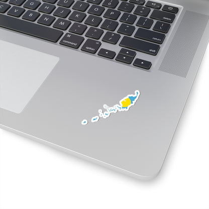 Flag map of Palau (Palau) STICKER Vinyl Kiss-Cut Decal