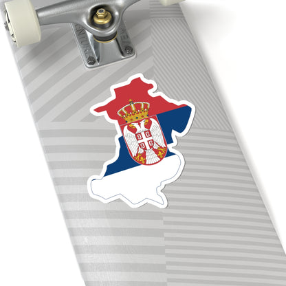 Flag-map of North Kosovo Serbia (Serbia) STICKER Vinyl Kiss-Cut Decal