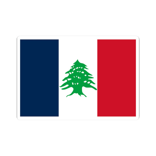 Flag of Lebanon during French Mandate 1920-1943 (Lebanon) STICKER Vinyl Kiss-Cut Decal