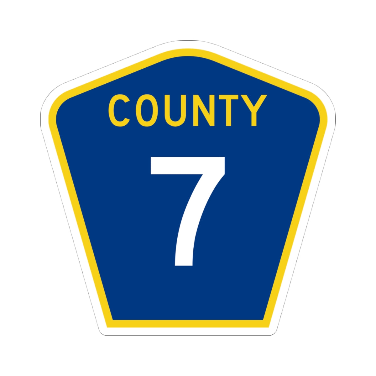 County 7 MN (Minnesota) (Road Sign) STICKER Vinyl Kiss-Cut Decal