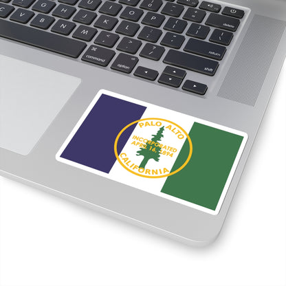 Flag of Palo Alto, California - STICKER Vinyl Kiss-Cut Decal