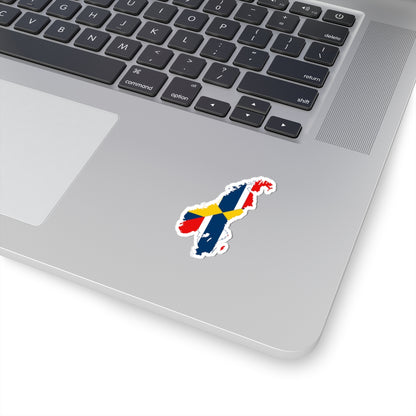 Flag-map of Sweden-Norway (Norway) STICKER Vinyl Kiss-Cut Decal