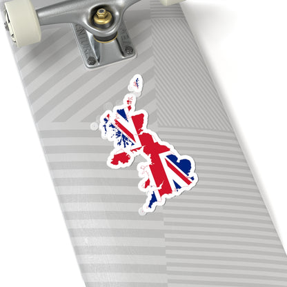 Flag-map of the United Kingdom (United Kingdom) STICKER Vinyl Kiss-Cut Decal