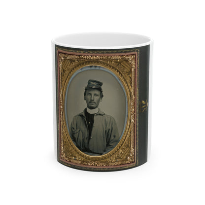 Private Archibald Magill Smith Of Co. F, 1st Virginia Cavalry Regiment, And Co. D, 6th Virginia Cavalry Regiment, In Uniform (U.S. Civil War) White Coffee Mug