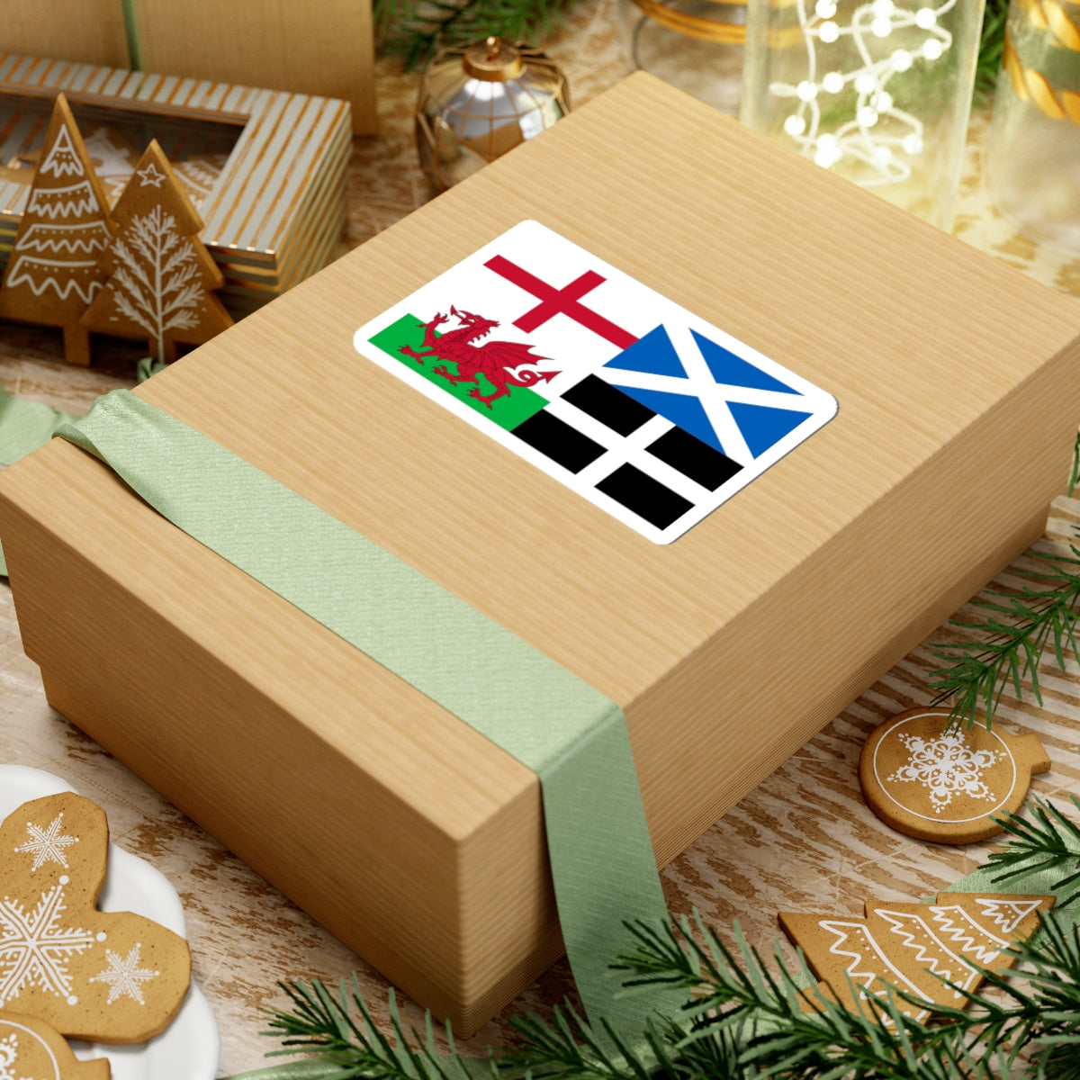 Flags of England Scotland Wales and Cornwall (England) STICKER Vinyl Kiss-Cut Decal