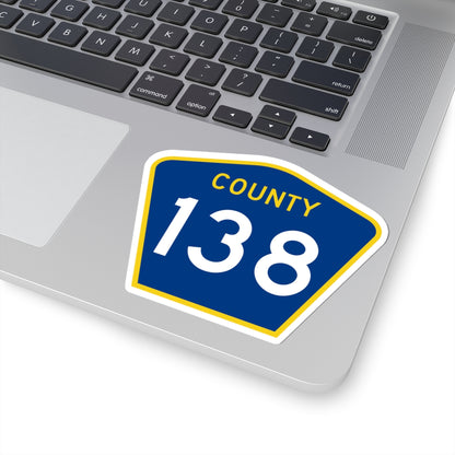 County 138 MN (Minnesota) (Road Sign) STICKER Vinyl Kiss-Cut Decal