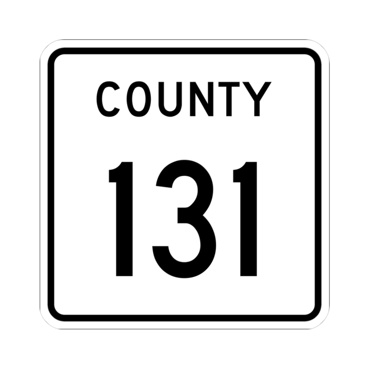 County 131 square (Minnesota) (Road Sign) STICKER Vinyl Kiss-Cut Decal