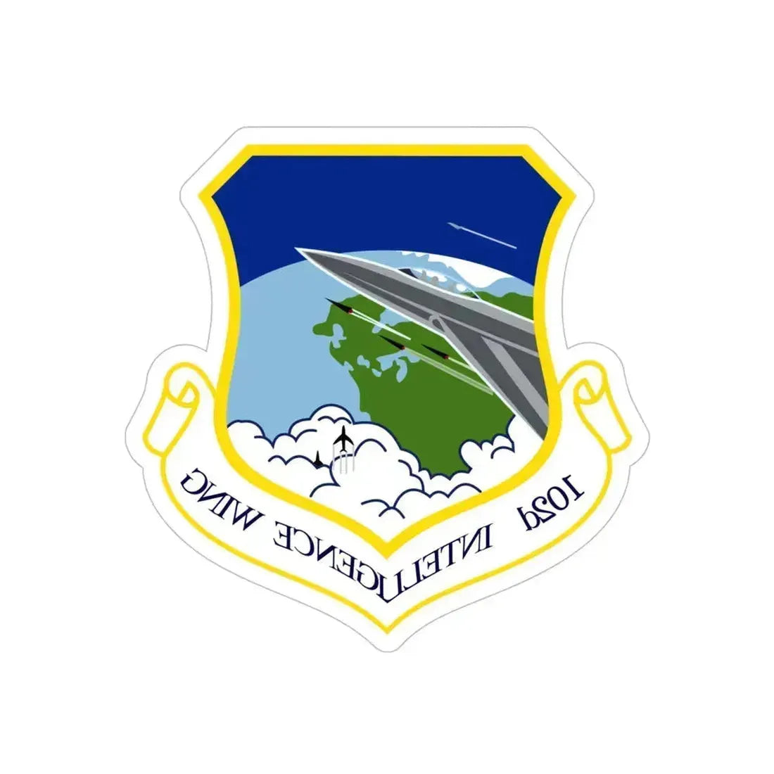 1014px 102nd Intelligence Wing emblem (U.S. Air Force) REVERSE PRINT Transparent Die-Cut STICKER - The Sticker Space