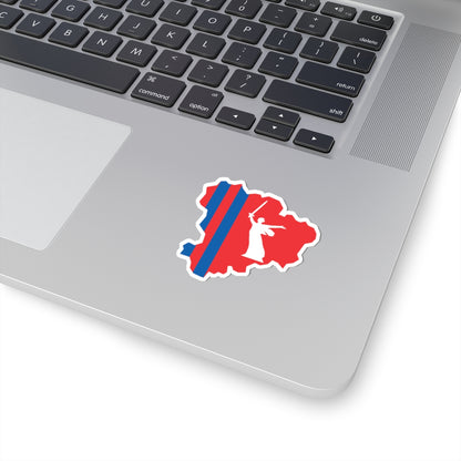 Flag-map of Volgograd Oblast (Russia) STICKER Vinyl Kiss-Cut Decal