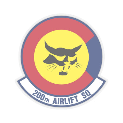 200 Airlift Squadron (U.S. Air Force) STICKER Vinyl Kiss-Cut Decal-3" × 3"-Transparent-The Sticker Space