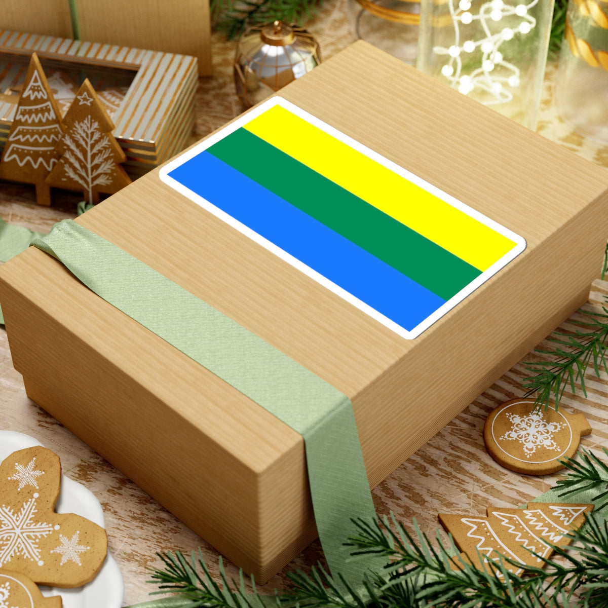 Flag of Ishimsky rayon Tyumen oblast (Russia) STICKER Vinyl Kiss-Cut Decal