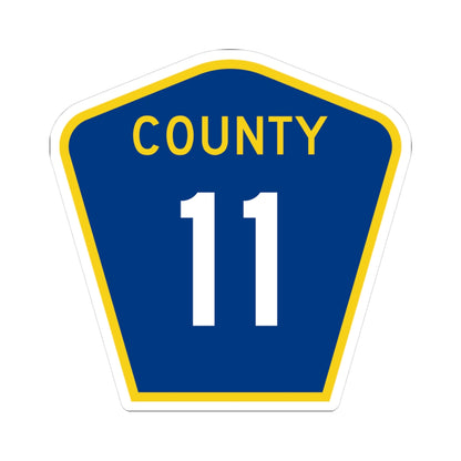 County 11 MN (Minnesota) (Road Sign) STICKER Vinyl Kiss-Cut Decal