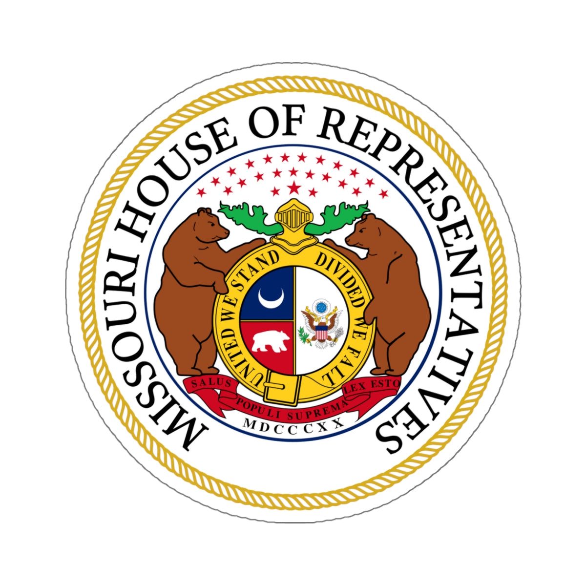 Seal of the Missouri House of Representatives - STICKER Vinyl Kiss-Cut Decal