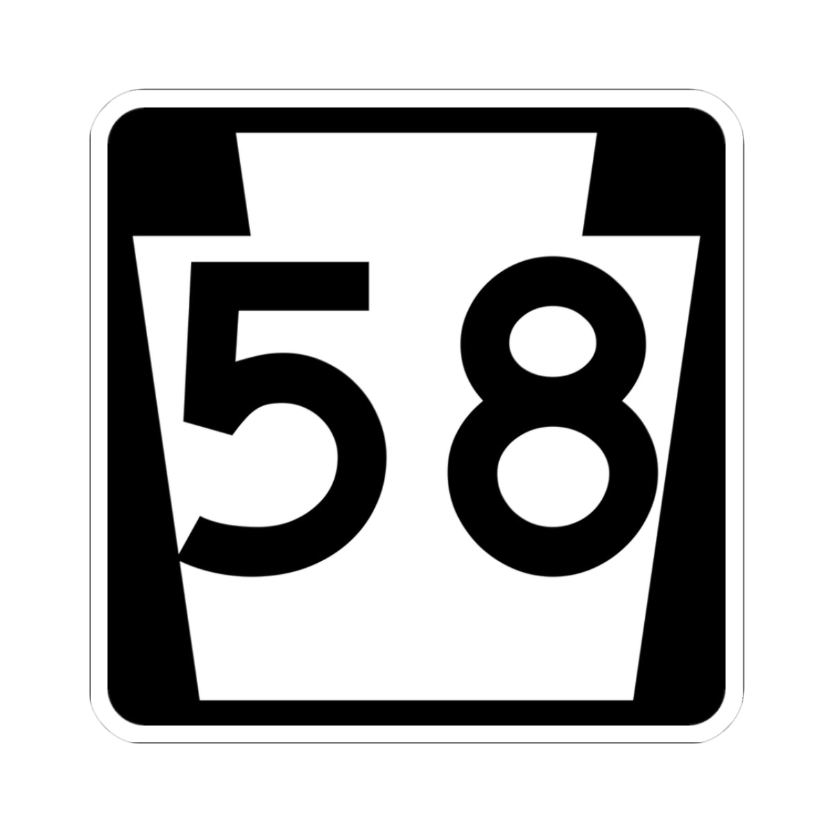 PA-58 (Pennsylvania) (Road Sign) STICKER Vinyl Kiss-Cut Decal