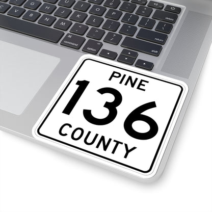 Pine County Route 136 MN (Minnesota) (Road Sign) STICKER Vinyl Kiss-Cut Decal
